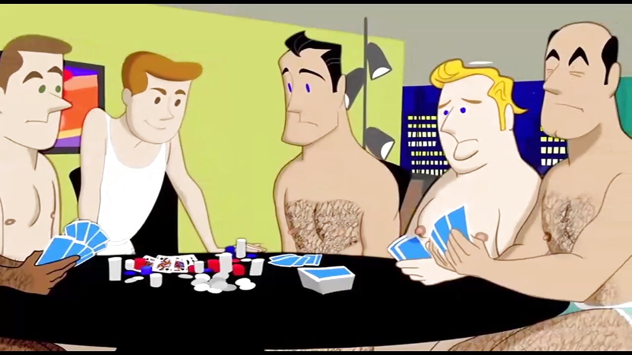 Poker Game Gay Cartoon in Portuguese